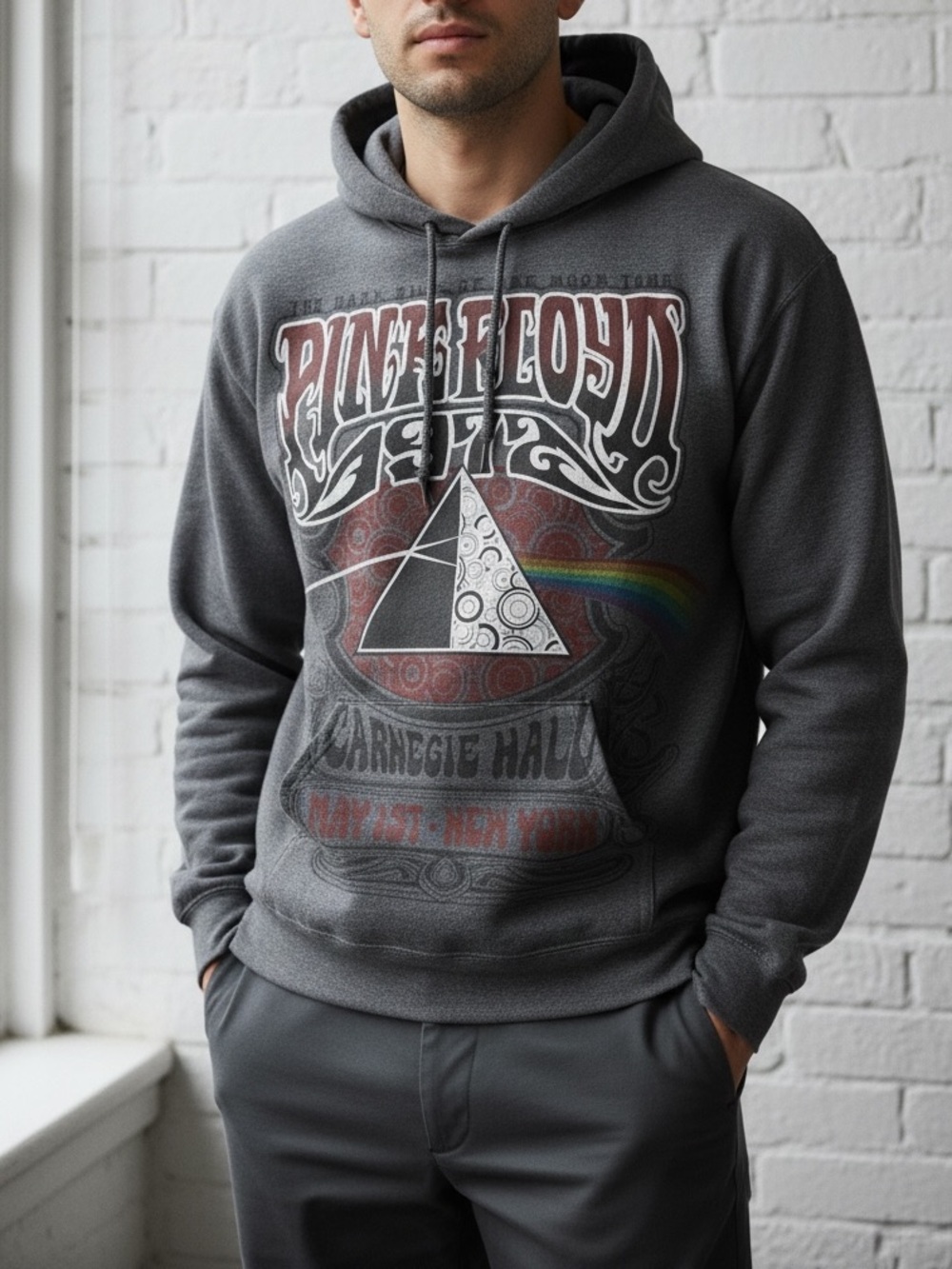 Pink Floyd Carnegie Hall 1972 Hoodie Liquid Blue Band Sweatshirt Rock Graphic